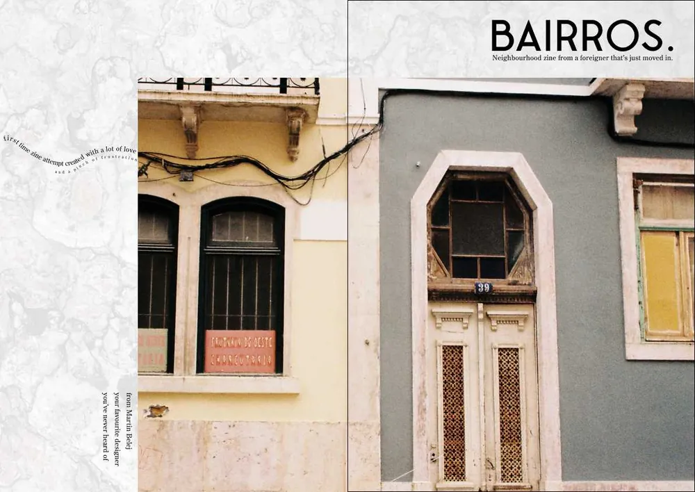 Fourth cover idea: “BAIRROS.” with the date, and the gray panel reworked
