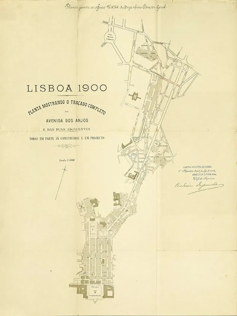 Lisboa 1900: a map of the Avenida dos Anjos