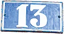 House number plaque 13