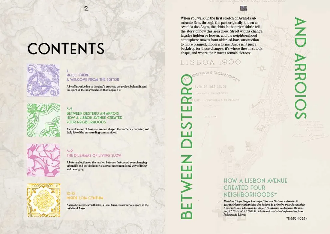 The contents spread