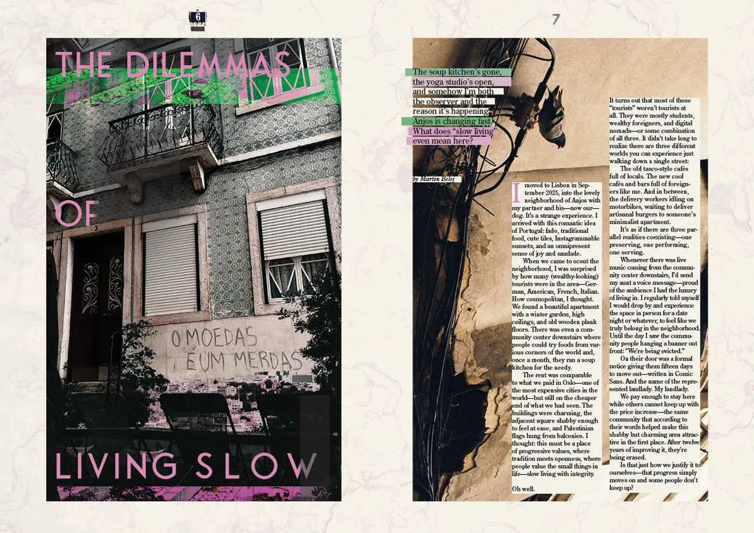 The “Living slow” spread