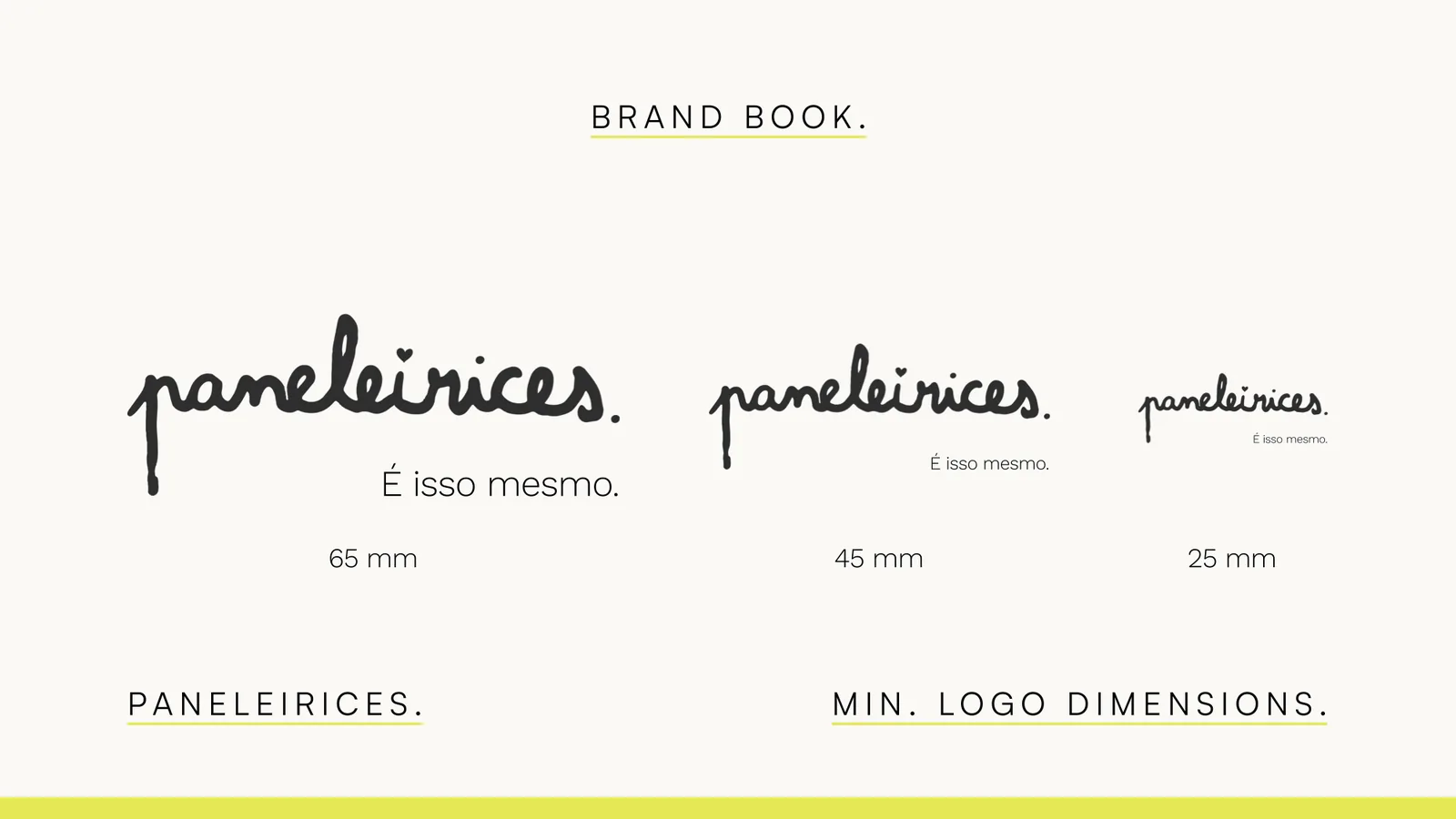 Brand book: minimum logo sizes