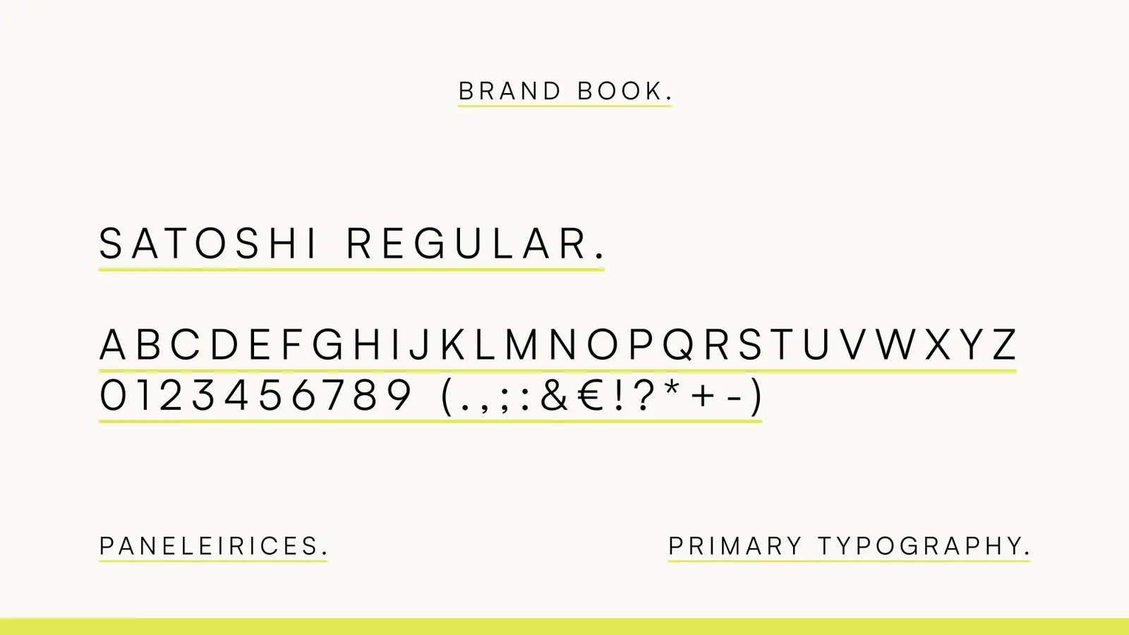 Brand book: primary typography, Satoshi Regular
