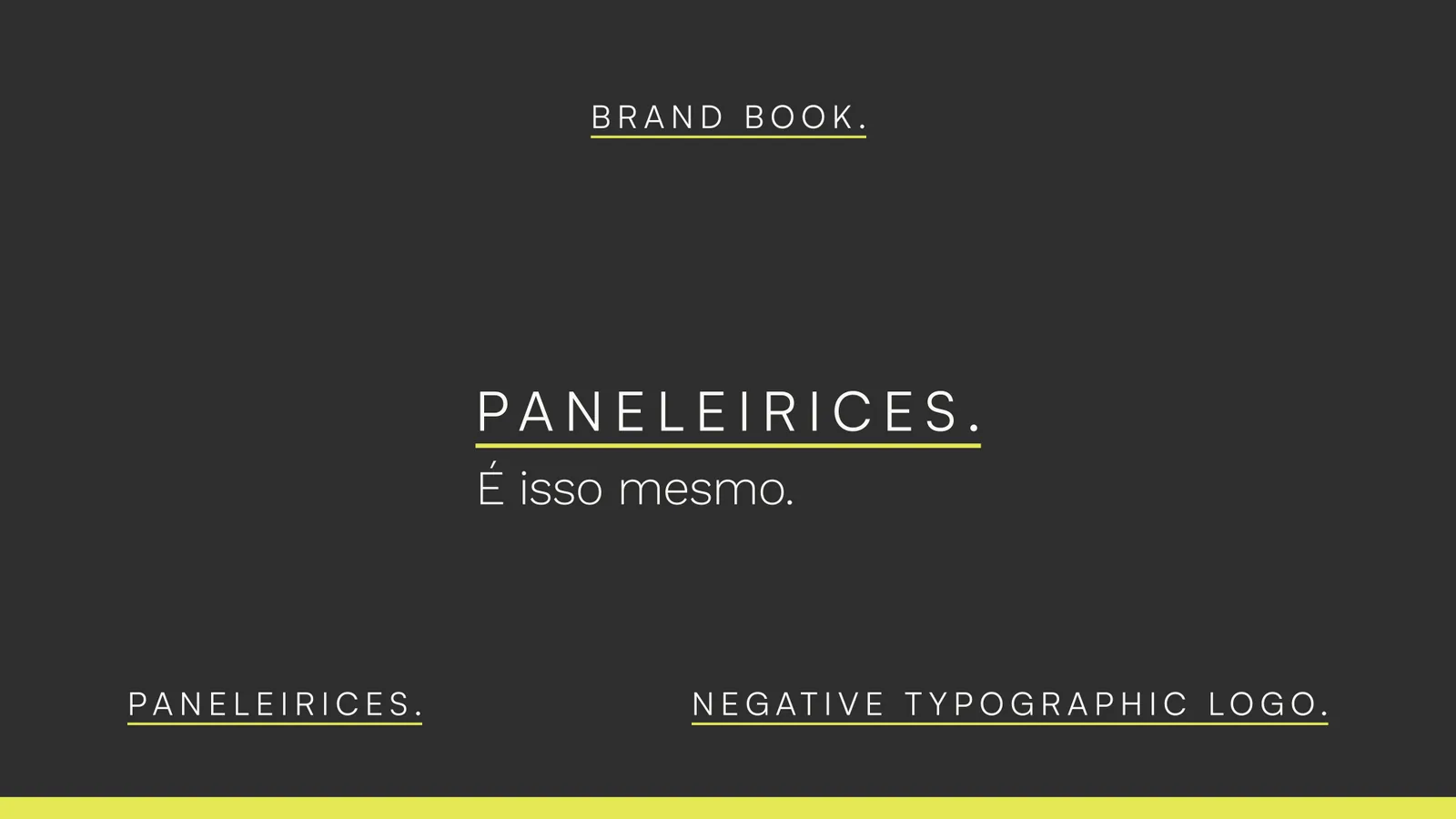 Brand book: the negative typographic logo